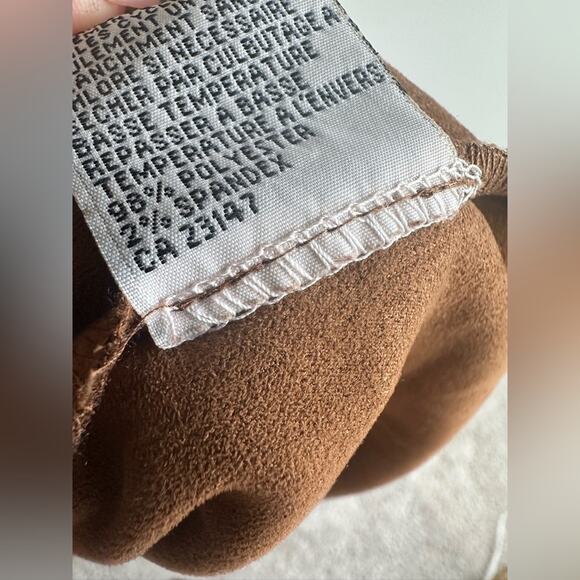 Vintage Talbots Faux Suede Shirt Dress Brown Snap Front Midi Western  Size 4 - Picture 5 of 6